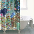 thumbnail image 4 of Waterproof Boho Patchwork Vintage Shower Curtain 72x72 Inch Bohemian Style Stitching Colorful Floral Retro Shower Curtains for Bathroom Hotel Home Decor with 12 Hooks, 4 of 5