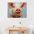 thumbnail image 2 of Modern Pig Portrait Farm Animal Canvas Wall Art,, 2 of 4