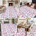 thumbnail image 6 of Summer Flower Washable Living Room Rugs 5'x8', Pink Flower Seahorse Starfish Drink Slippers Low Pile Throw Large Area Rug Non-Slip Sturdy Edge Binding Carpet for Living Room Kitchen Office, 6 of 9