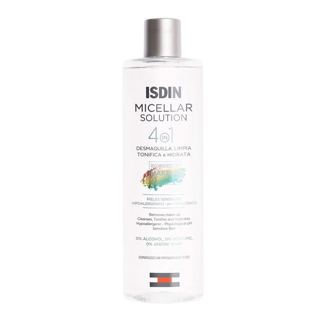 ISDIN Micellar Solution 4 en 1 Agua Micelar: Limpia, Desmaquilla, Hidrata y Tonifica, 400ml