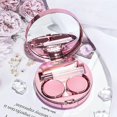 thumbnail image 3 of Colorful Glitter Contact Lens Case 5 In 1 Portable Vision Care Container Kit With Mirror Tweezers Bottle Remover Tool Pink, 3 of 5