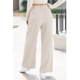 thumbnail image 3 of SHEWIN Women's Wide Leg Pants Elastic High Waisted Casual Palazzo Straight Trousers Pants with Pockets Spring Summer, 3 of 7