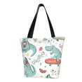 thumbnail image 1 of Disketp Music Lover Dinosaur for Women’s Casual Shoulder Tote Bag Cross-body Handbags for Shopping, Travel and Daily Use, 1 of 6