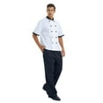 thumbnail image 5 of TopTie Unisex Short Sleeve Chef Coat Jacket, Black and White, 5 of 6