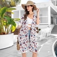 thumbnail image 5 of Beach Vacation Clothes Kimono Cardigan Loose Swimsuit Cover Up for Women Dwarf Heart American Flag S, 5 of 6