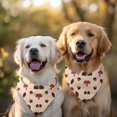 thumbnail image 2 of Dog Bandana 2 Pack,Brown Mushroom Hedgehog Leaf Beige Pattern Bandanas for Dogs,Cat Bandana,Small/ Large Dog Bandana 2 Size,Dog Bandanas, 2 of 6