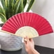 thumbnail image 3 of 12 Pack Hand Held Fans Silk Bamboo Folding Fans Handheld Folded Fan, 3 of 4