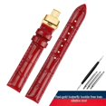 thumbnail image 3 of Correa de reloj de cuero universal para mujer de 18 mm, accesorios de reloj JOWISSA, correa de reloj Tissot T099, pulsera de cuero brillante color rojo vino, 3 of 5