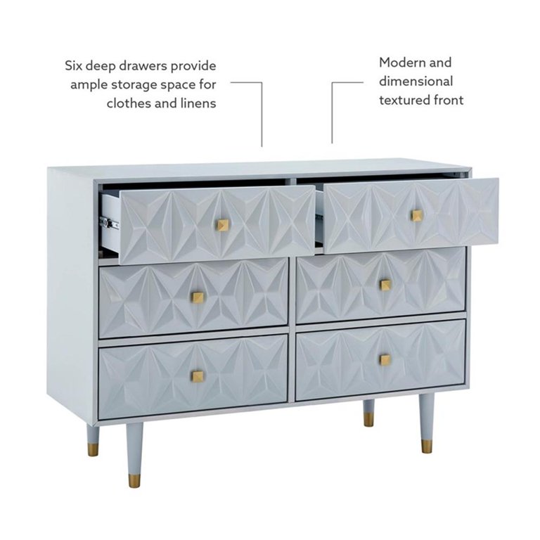 gold and grey dresser Modrest Manhattan Contemporary Grey and Gold Dresser