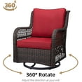 thumbnail image 7 of Outdoor Wicker Swivel Rocker Patio Set,360 Degree Swivel Rocking Chairs Elegant Wicker Patio Bistro Set with Premuim Cushions and Armored Glass Top Side Table for Backyard, 7 of 7