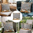 thumbnail image 4 of Throw Pillow Covers, Orange Green Pumpkins Fall Decorative Throw Pillow Covers 18x18 Inch, Thanksgiving Maple Leaf Plaid Square Linen Pillow Cases for Couch/Living Room/Sofa, 4 of 9