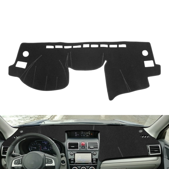 Xotic Tech Center Console Dashboard Mat Pre-Cut Non-Slip Sunshield Sun Glare Protector Dash Carpet Pad Black Cover Compatible with Subaru Forester 2013-2018