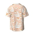 thumbnail image 2 of Vsdgher Geese and Flower Print Men's Wrinkle Free Untucked Cuban Shirt Business Casual Button Down Shirts Short Sleeve Shirt, 2 of 7