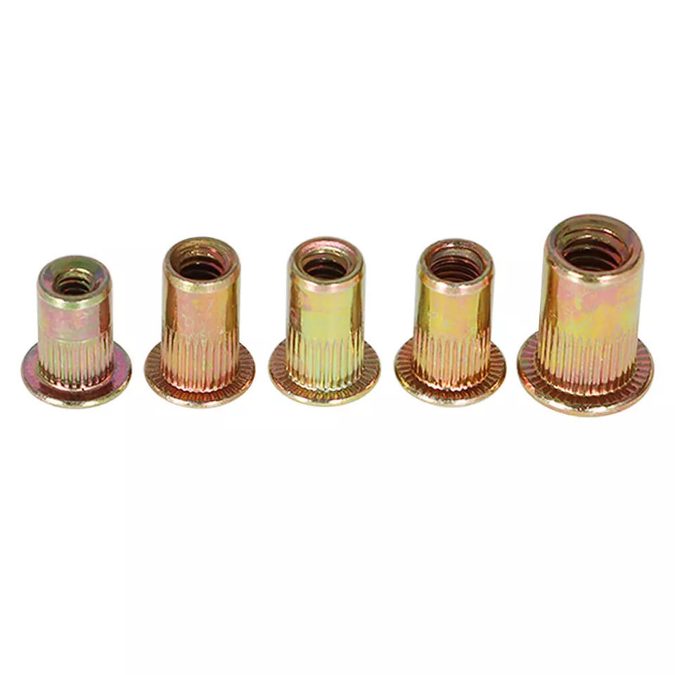 CIRCLE- 150 Pack Metric + 150 Pack Sae Zinc Steel Rivet Nut Kit Nutsert Assort 300 Pack