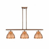 516-3I-AC-M14-AC-Innovations Lighting-Adirondack - 3 Light Stem Hung Island In Art Deco Style-11 Inches Tall and 36 Inches Wide-Antique Copper Finish