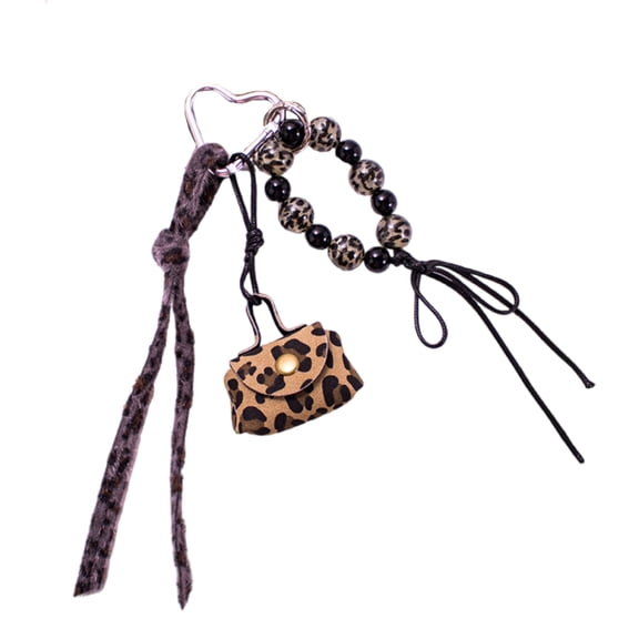 Trendy Leopards Print Purse Keychain Fashion Bag Charm Keyring Pendant For Adding Styles To Handbags And Backpacks