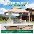 thumbnail image 4 of LazySunsets 12'x 10' Patio Gazebo Double Roof Protection All-Weather Outdoor Shelter Features Insect Screens for Backyard, Lawn, (Beige), 4 of 9