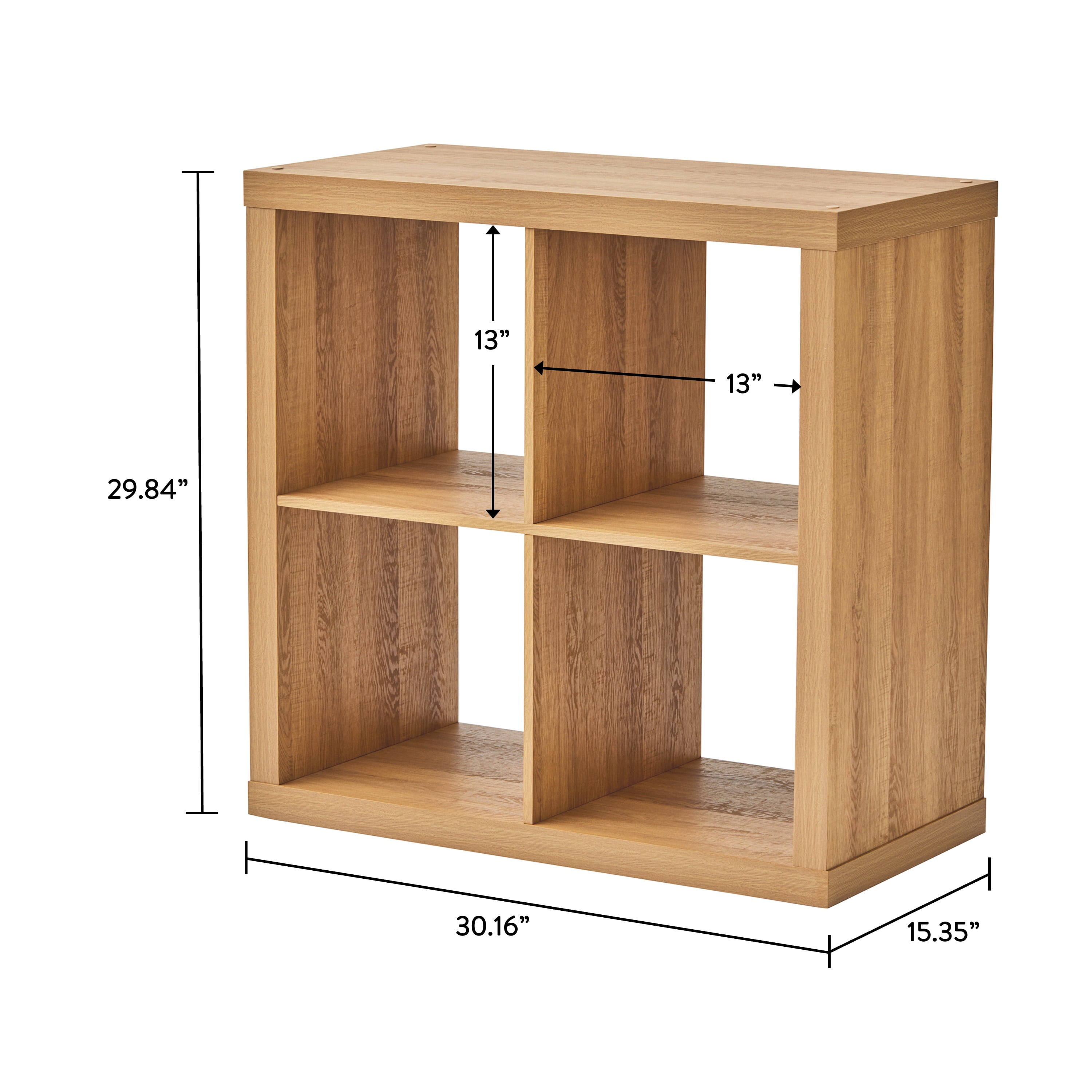 Better Homes & Gardens 4 Cube Storage Organizer, Light Honey