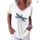 thumbnail image 1 of Qarigey - Camisetas de manga corta para mujer, talla grande, informales, con cuello en V, blusas sueltas Prendas para la parte del cuerpo Blanco XL, 1 of 3