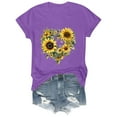 thumbnail image 2 of Tittly T Shirts for Women Graphic Tees Womens Fashion Workout T Shirts Athletic Plus Size Tops Summer Trendy Clothes Short Sleeve Spring Tee Tshirts Shirts Spring Tops for Women Purple L, 2 of 5