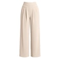 thumbnail image 5 of QASIEATN Womens High Waisted Wide Leg Pants Solid Comfortable Strecth Pants for Middle Senior Women Casual Trousers, 5 of 8