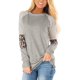 thumbnail image 1 of Túnica de bloque de color con estampado de leopardo de manga larga para mujer, camisas a rayas con cuello redondo, blusas informales, Tops Fokelyi WMZY-695-8, 1 of 1