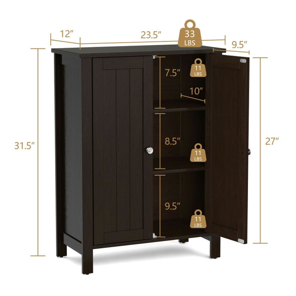 Finihen Bathroom Storage Cabinet, Bathroom Floor Cabinet, 2-Door Bathroom Floor Storage Cabinet Space Saver Organizer, for Bathroom, Living Room, Bedroom, Kitchen, Brown Finihen Bathroom Storage Cabinet, Bathroom Floor Cabinet, 2-Door Bathroom Floor Storage Cabinet Space Saver Organizer, for Bathroom, Living Room, Bedroom, Kitchen, Brown
