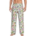 thumbnail image 2 of Picia Rabbit And Butterfly Mens Soft Woven Cotton Elastic Waistband Sleep Pajama Pant Lounge Sleep Pant With Pockets And Drawstring-Large, 2 of 9
