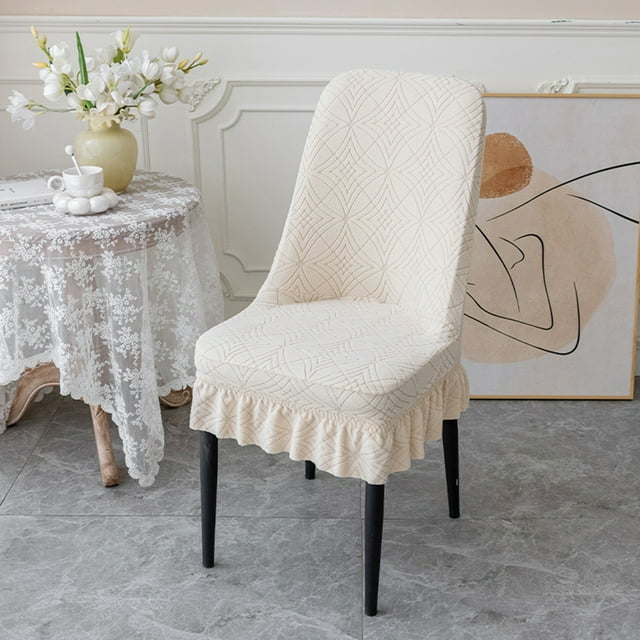 Werulen Clearance Under $5 ! Ruffled Long Dining Chair Non Slip Cover, Stretchable Soft Plush Seat Cover Long Ruffled Skirt and Corner Pleats, Removable and Washable for Most Chairs Home Decor