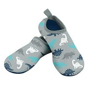 i play. by green sprouts unisex baby Socks Water Shoe, Gray Simple Dino, 10 US