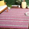 thumbnail image 2 of SAFAVIEH Courtyard Patrice Striped Indoor/Outdoor Area Rug, Light Grey/Fuchsia, 5'3" x 7'7", 2 of 9