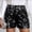 Black, variant on Womens Sequin Sparkle Shorts Elastic Waist Straight Sparkly Party Clubbing Mini Shorts - Summer Party Short Vacation Baggy Bottom Disco Hot Pants Gold M