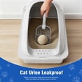 thumbnail image 5 of Kelno Cat Litter Box with Lid Scoop Mat High Wall Anti-Urine Leak Stainless Steel Litter Box, Light Gray, 5 of 7