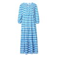 thumbnail image 4 of Women Boho Floral Puff Sleeve Tiered Maxi Dress Casual Layered Loose Vacation Beach Long Dress, 4 of 7