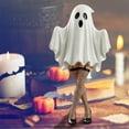 thumbnail image 4 of Halloween Ornaments Ghost Resin Decor Ghost Witch Decorative Ornament Halloween Standing Cute Ghost Statues White Spooky Cute Ghost Statue for Home Decor Indoor Shelf Table Decor, 4 of 6