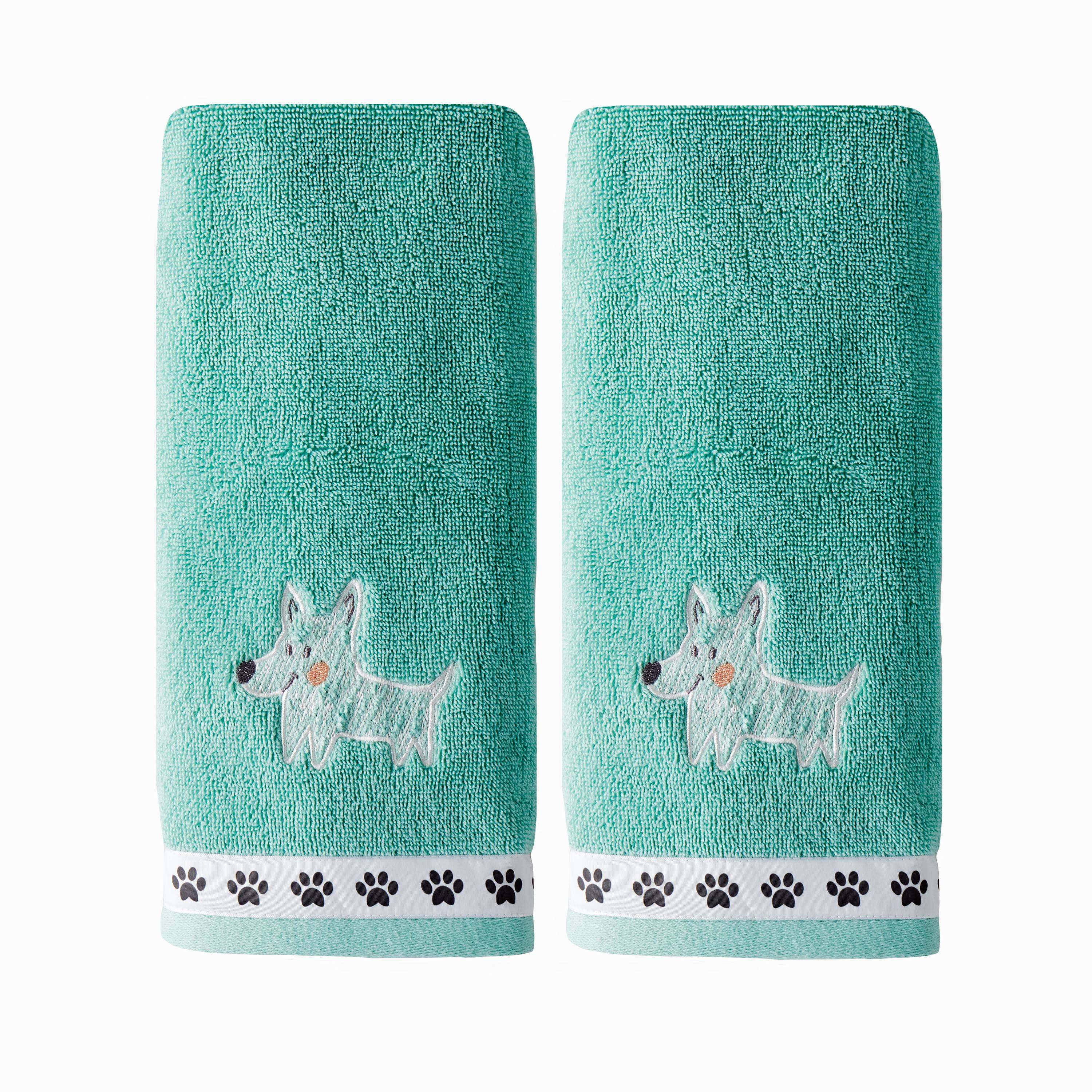 SKL Home Scribble Pup 2 Pc Hand Towel Set