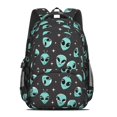 thumbnail image 2 of Alien and Star Black Pattern Backpack for School, Cute School Bag with Adjustable Shoulder Straps and Padded Back, 16.9"x12.6"x5.9", 2 of 5