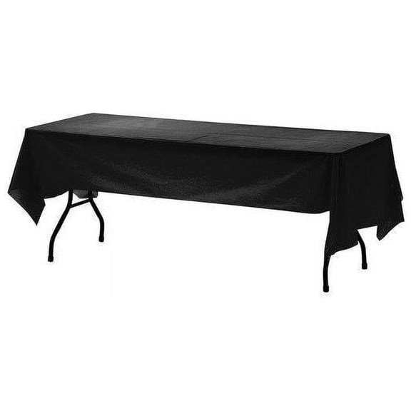 Genuine Joe, GJO00068, Plastic Table Covers, 6 / Pack, Black