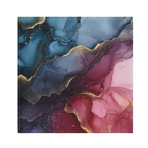 WOBOGO Pink Gilt Pattern Cloth Napkins 1 Piece Soft Elegant Touch Durable Absorbent Quick Drying for Elegant Dining