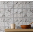 thumbnail image 2 of S4Sassy Art Deco Tile Wallpaper - White Wall Covering, 25" X 240" Self-Adhesive Textured Vinyl Wall Paper, Walls Wrap, Glam Accent Wallpaper For Living Room, Entryway, Powder Room, 2 of 9