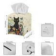 thumbnail image 3 of Psesaysky Tissue Box Cover Square – Black Cat Flower Tissue Box Holder Waterproof PU Leather Modern Facial Decorative Organizer for Bathroom/Car/Office Decor, 3 of 7