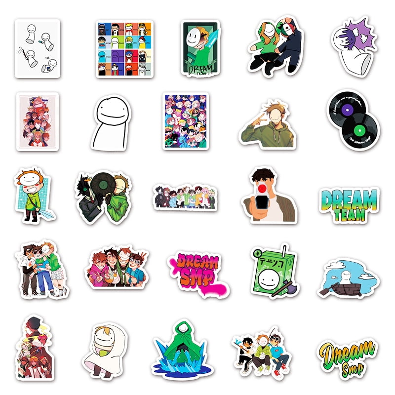 50pcs dream smp stickers aesthetic cartoon anime graffiti suitcase waterproof not specified walmart com