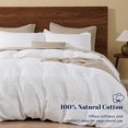 thumbnail image 2 of PHF Housse de Couette Gaufrée 100 % Coton Grand Lit, Sof, 2 of 6
