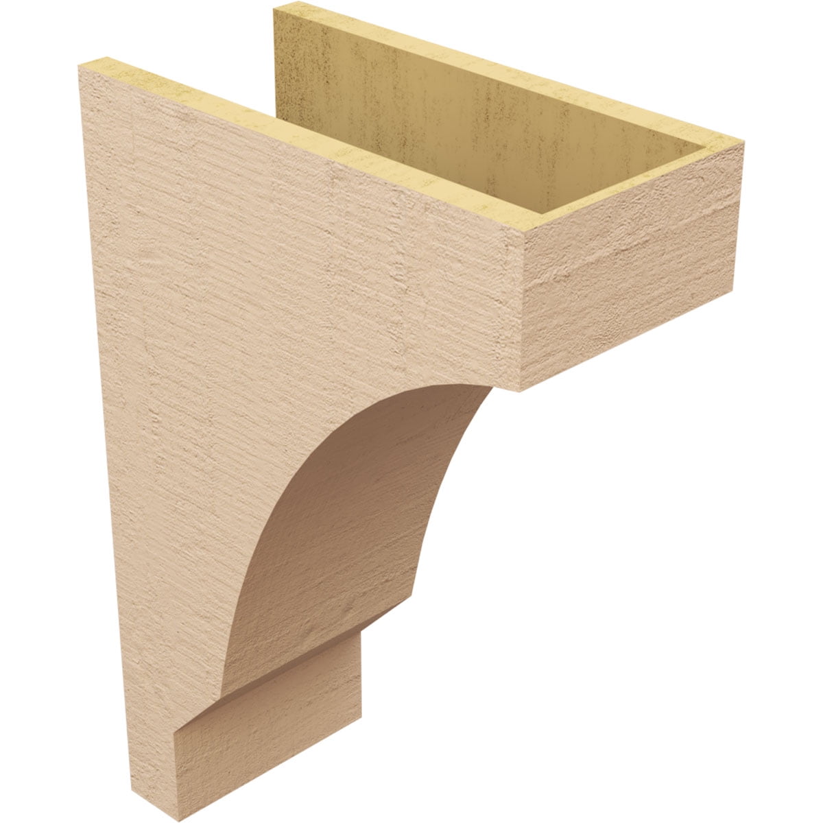 8"W x 16"D x 24"H Classic Moab Rough Cedar Woodgrain TimberThane Corbel, Primed Tan