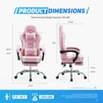 thumbnail image 2 of JIOABL Ergonomic Gaming Chair With Headrest And Lumbar Pillow,Height Adjustable With 360°-Swivel Seat,Pink, 2 of 6