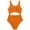 Orange, variant on Junlike Girls Swimsuits One Piece Bathing Suits Sport Beach Girl's One Piece Solid Color Swimsuit Cute Cut Out Bathing Suit Swimwear Teen Girls Bathing Suits