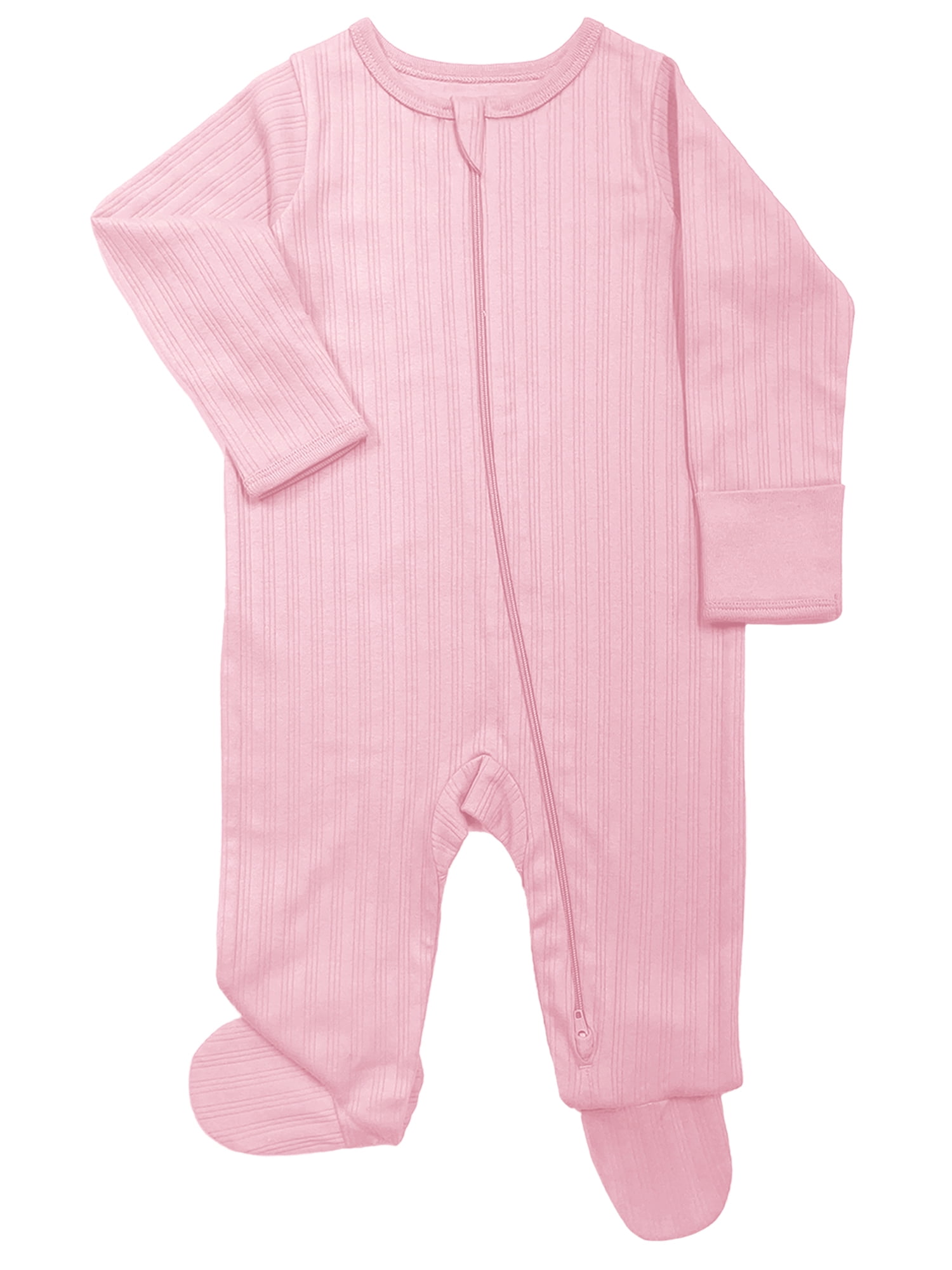 Wonder Nation Organic Cotton Baby Unisex Zip Front Footed Sleep N Play Pajamas, 2-Pack, Sizes Preemie-6/9 Months