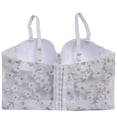 thumbnail image 6 of QSAWXQZ Women's Floral Embroidered Mesh Bustier Corset Top Underwire Push Up Padded Cups Boned Adjustable Straps Sleeveless Sweetheart Neckline Crop Tank for Summer Outing 36, 6 of 7