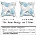thumbnail image 3 of Nautical Coastal Throw Pillow Covers - Beach Themed Ocean Seashell Coral Starfish Pillow Case Decorative Teal Blue Cushion Cover for Couch Sofa Car Home Decor 18 x 18 Inch Set of 2, 3 of 6