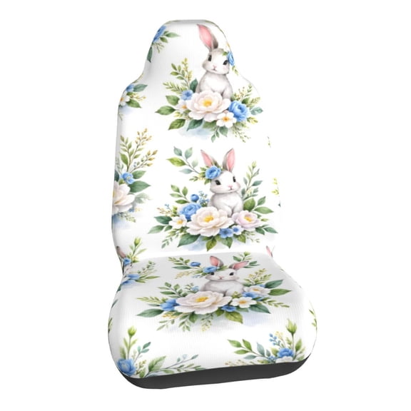 Easter Bunny Floral Car Seat Covers Stretch Car Seat Protectors Universal Fit